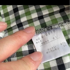 ギンガムチェック　パンツ　グリーンの画像