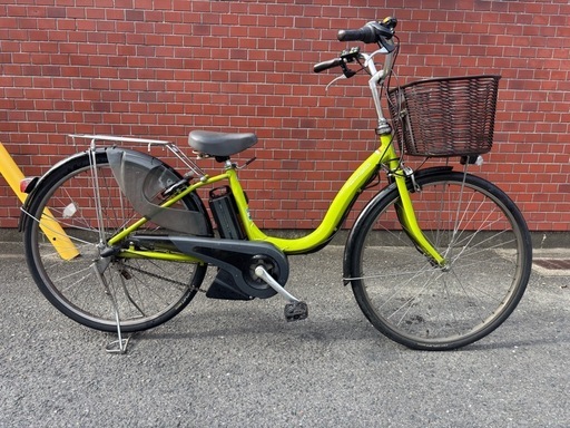 YAMAHA PAS naturaライムグリーン 電動アシスト自転車 前カゴ付き