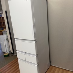 ★美品★　シャープ SHARP 2024年　プラズマクラスター冷蔵庫 どっちもドア 408L マットオフホワイト SJ-P410M(W)の画像
