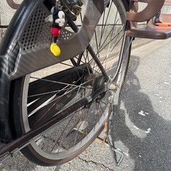 【引き取り限定】子ども乗せ自転車（前後チャイルドシート付）※後輪パンクの画像