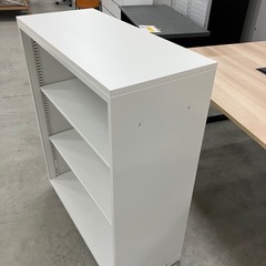 【来店歓迎 】【OF-76】ITOKI イトーキ シンラインキャビネット ローキャビネット オープン書庫 ホワイト 3段　 検)事務机 オフィス チェア　会議 椅子　ロッカー　ミーティングテーブル　応接ソファ 店舗 事務所 什器　書庫 本棚 ラック デスク スチール 美品多数 格安 【中古オフィス家具】の画像
