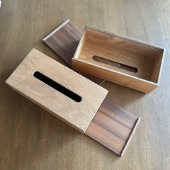 決まりました　KEYUCA  ティッシュケース2個　木製の画像