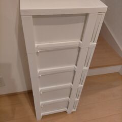 アイリスオーヤマ コロネチェスト スリム型 5段 ホワイト 幅30.9 高さ99.5 奥行き39.5 (cm)の画像
