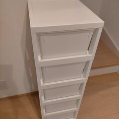 アイリスオーヤマ コロネチェスト スリム型 5段 ホワイト 幅30.9 高さ99.5 奥行き39.5 (cm)の画像