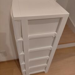 アイリスオーヤマ コロネチェスト スリム型 5段 ホワイト 幅30.9 高さ99.5 奥行き39.5 (cm)の画像