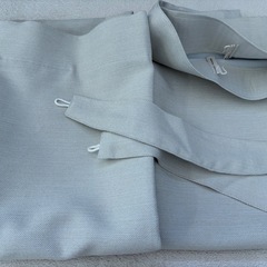 無印良品　防炎・遮光性二重織りノンプリーツカーテン幅１００×丈１３５ｃｍ用・アイボリーx2 の画像