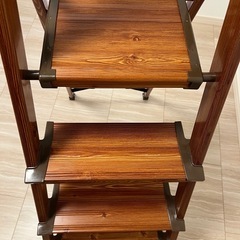 【YAMAZEN】木目調脚立の画像