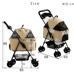 ペットカート　折りたたみ　モスグリーン　小型犬　の画像