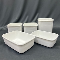 11234😸　ホーロー 保存容器 野田琺瑯 ホワイトシリーズ 5点セットの画像