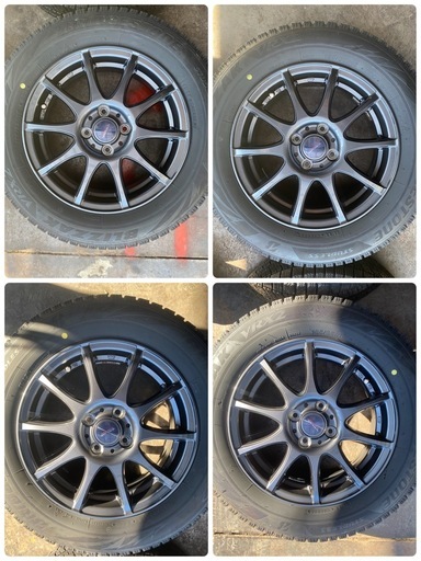 スタッドレス weds VELVA CHARGE 15インチ 5.5J PCD100 4穴 ET50 ブリヂストン ブリザック VRX2 185/65R15 23年製 4本