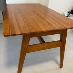 美品　木製ナチュラルウッドダイニングテーブルの画像