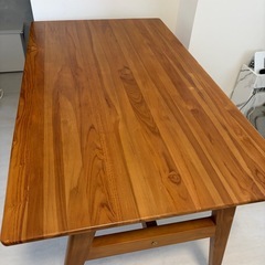 美品　木製ナチュラルウッドダイニングテーブルの画像