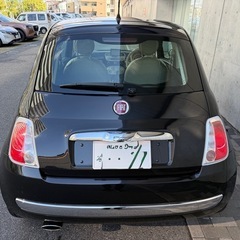 【美車フィアット500 希少ブラック車検9年8月】17インチ黒アルミ・エアロバンパー・ナビ/TV・ドラレコ・ETC・純正ホイル＆タイヤ積込みの画像