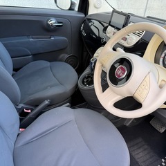 【美車フィアット500 希少ブラック車検9年8月】17インチ黒アルミ・エアロバンパー・ナビ/TV・ドラレコ・ETC・純正ホイル＆タイヤ積込みの画像