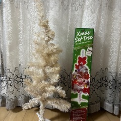 クリスマスツリー 白 90cmの画像
