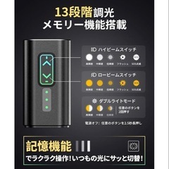 自転車 ライト 防水　USB-C充電式 ロードバイク　13段階調光 高輝度　の画像