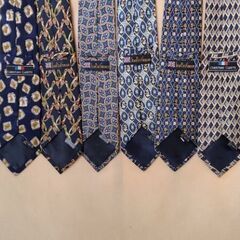 シルクネクタイ6本(ブルー系)の画像