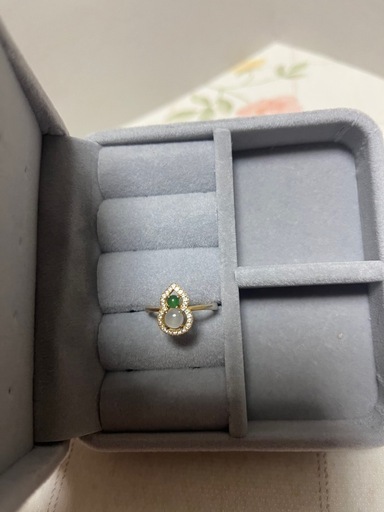 翡翠、ひょうたん指輪シルバー 925