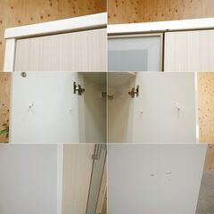 ≪zyt2600ジ≫ ニトリ ワードローブ 幅100cm 高さ180cm　　オレオール100WH/クローゼット/3枚扉/衣類収納 071120-04の画像