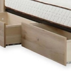 【美品】ドリームベッド 木製ベッドフレーム クイーン1 トレンドオーク 収納付きの画像
