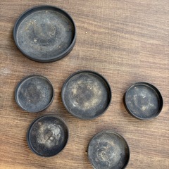 植木鉢　プラ鉢6個セット SHALLOW BLACK PLASTIC POTの画像