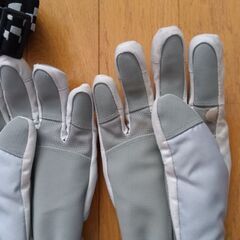 スキー用グローブ２つとゴーグルの画像