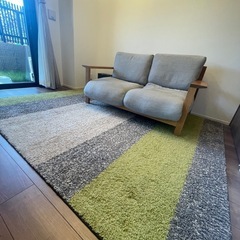 ラグマット　カーペット　グリーン系ナチュラルの画像