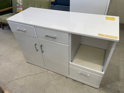 配達可【食器棚】【キャスター付き】クリーニング済み【管理番号12411】九