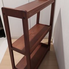 木製3段棚　シンプルですの画像