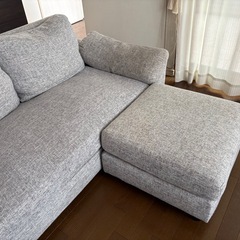 【ソファ】ファブリック布地（グレー）の画像