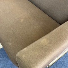 ☆値下げ☆M2511-382 2人掛け ソファ ブラウン ファブリック キズ汚れ有りの画像