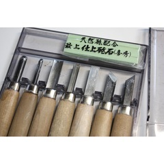 彫刻刀セット 7本 2組　木製ハンドル　砥石付きの画像