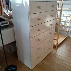 ★リユースのサカイつくば店★TK7410 マルミツ 6段チェスト ベージュ H121×D43×W80 クリーニング済みの画像