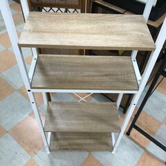＼家具＊家電のお店／【ｼﾞｬﾝｸﾞﾙｼﾞｬﾝｸﾞﾙ石川金沢店】4段ラック 木目調 ホワイト   W(幅)50×D(奥行き)21×H(高さ)123cmの画像