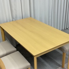 KK-29【新入荷　リサイクル品】ニトリ　インテール3 135 LBR ベンチダイニング4点セット　ナチュラルの画像