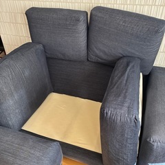 2人かけソファ、オットマンのセットの画像