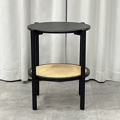 KK-31【新入荷　リサイクル品】東谷　チャービル　ラウンドサイドテーブル　黒の画像