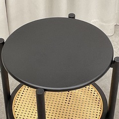 KK-31【新入荷　リサイクル品】東谷　チャービル　ラウンドサイドテーブル　黒の画像