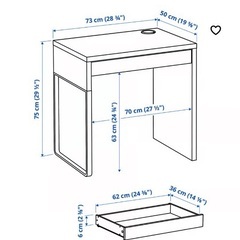 イケア MICKE ミッケ デスク, ホワイト学習机の画像