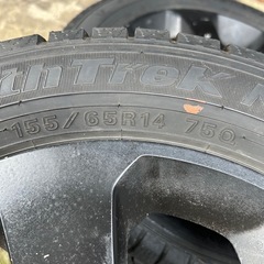 スズキ ワゴンR スタッドレスタイヤ 155/65/14 2022年製 の画像