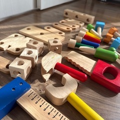 木のおもちゃ　工具セットの画像