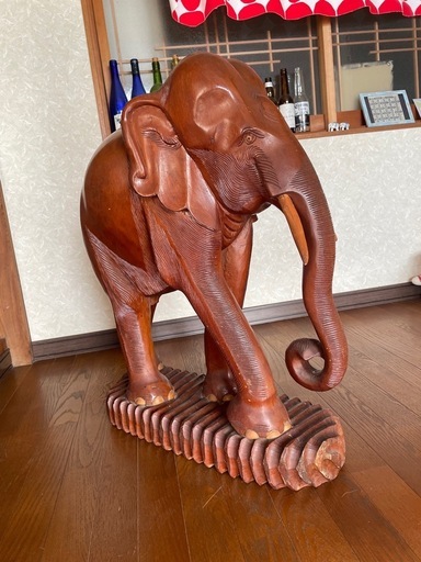 木彫り　巨大　ゾウさん レア 木彫り巨大ゾウさん レア