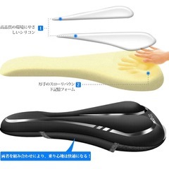 未使用品 COOWOO 自転車サドルカバー 肉厚 低反発 衝撃吸収クッションの画像