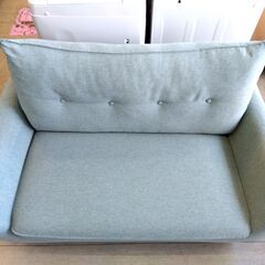 ニトリ 2人掛けソファ ファブリック 幅131×奥74×高79cm ブルー系 2P ソファー 長椅子 家具  札幌市 中央区 南12条の画像