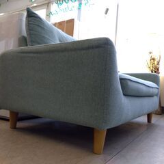 ニトリ 2人掛けソファ ファブリック 幅131×奥74×高79cm ブルー系 2P ソファー 長椅子 家具  札幌市 中央区 南12条の画像