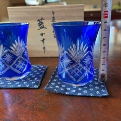 【未使用】手作り 切子 藍 かすりの画像