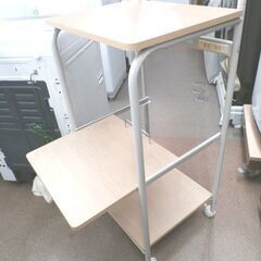 レンジ台 コンセント2口付き 幅48cm 奥行41cm 高さ142cm キャスター付き ナチュラル レンジラック 札幌 西岡店の画像