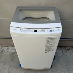 06★2025年製★ほぼ新品★アクア　洗濯機　7KG ガラス扉　一人暮らしの画像