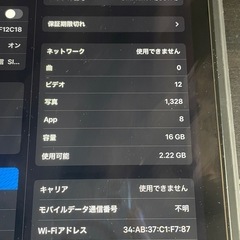 iPad Air2    セルラーモデル16GBの画像