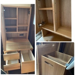 多機能　収納付き　ドレッサー　チェアー付き　木目　　　 の画像